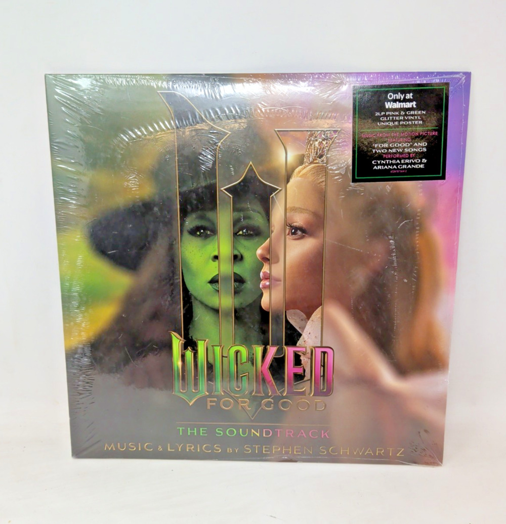 Wicked For Good Soundtrack 2 LP Pink Green Glitter Vinyl Ariana Grande New